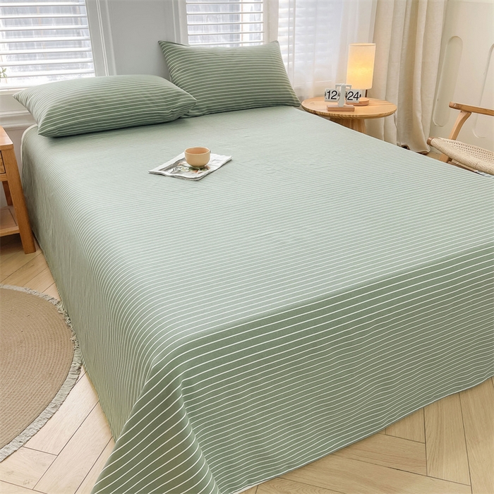 91家纺网 家纺一手货源 找家纺 美梦里 2025新款无印老粗布床单凉席席子 云熙绿