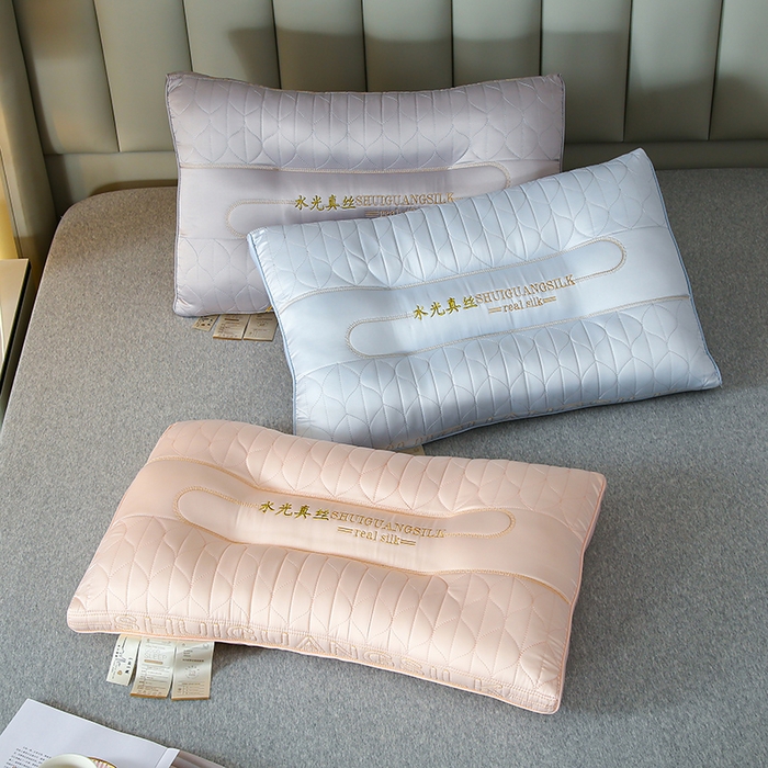 91家纺网 家纺一手货源 找家纺 爱来依2025新款莫代尔水光真丝乳胶枕芯48*74cm 组合图（仅供参考）