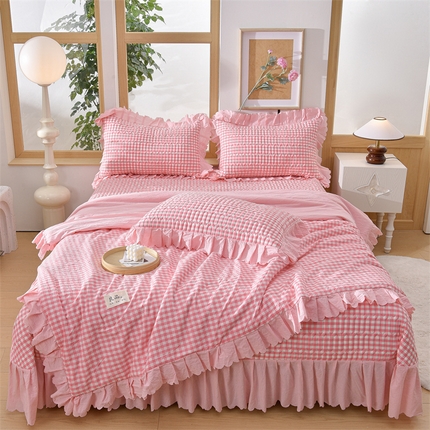 91家纺网 家纺一手货源 找家纺 （总）茉保家纺 2025新款水洗棉印花夏被四件套-无印