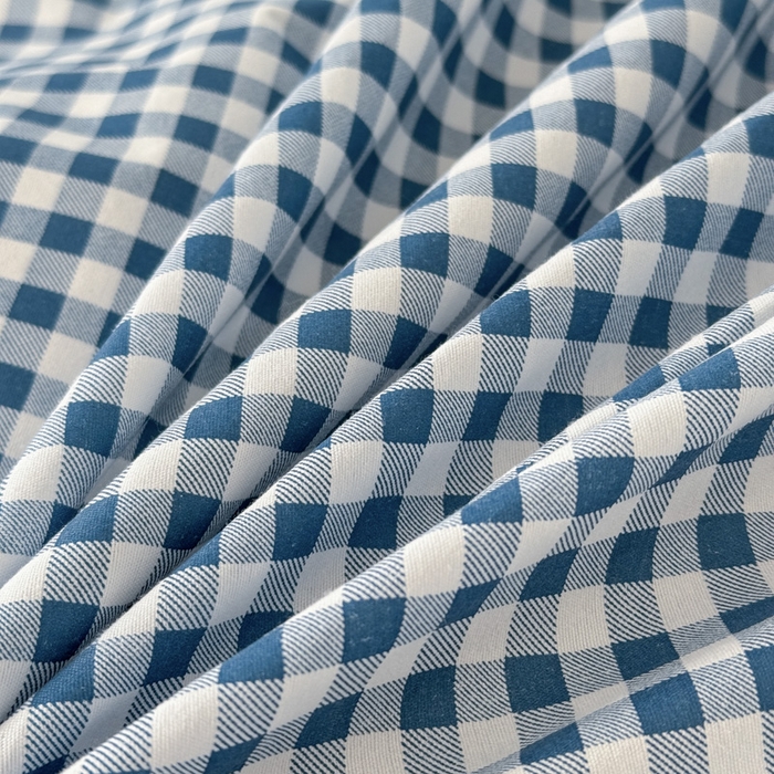 91家纺网 家纺一手货源 找家纺 可可家纺 2025新款印花卡通芦荟棉四件套亲肤床单被套三件套 蓝小格