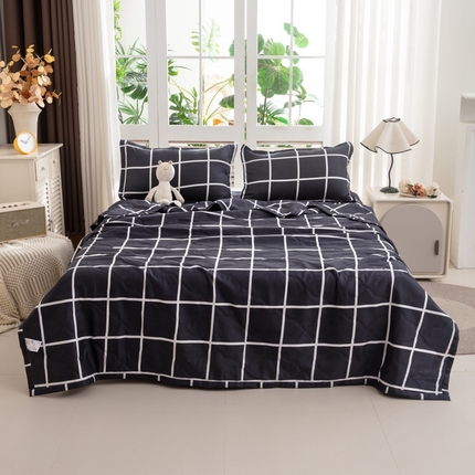 91家纺网 家纺一手货源 找家纺 乐居坊2025新款亲肤舒适印花芦荟棉夏凉被四件套 梦格