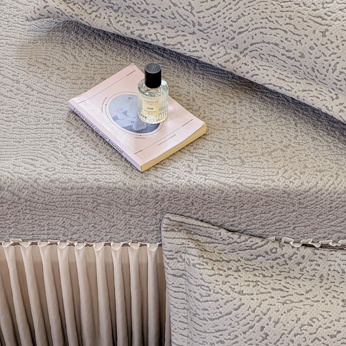 91家纺网 家纺一手货源 找家纺 棉生活家纺 2025新款高端款冰离子超软按摩凉席 豹纹-灰-床裙款