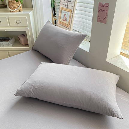 91家纺网 家纺一手货源 找家纺 （总）芷凡家纺 2025新款水洗棉印花纯色格子条纹单枕套