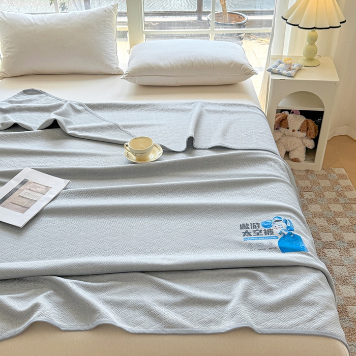 91家纺网 家纺一手货源 找家纺 阿牛席业 2025春夏新款双面云母夏被夏凉被空调被 太空-雪山灰