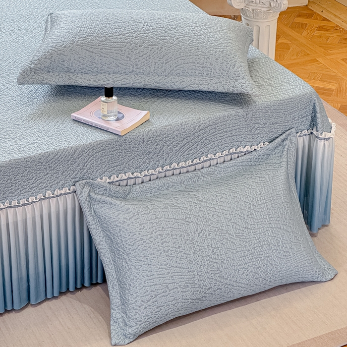 91家纺网 家纺一手货源 找家纺 棉生活家纺 2025新款高端款冰离子超软按摩凉席 豹纹-兰-床笠款