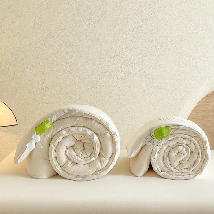 91家纺网 家纺一手货源 找家纺 圣梦莱羽绒家纺 2025新款全棉水洗棉冬被超柔四季被提花30%大豆被芯夏凉被 冬被