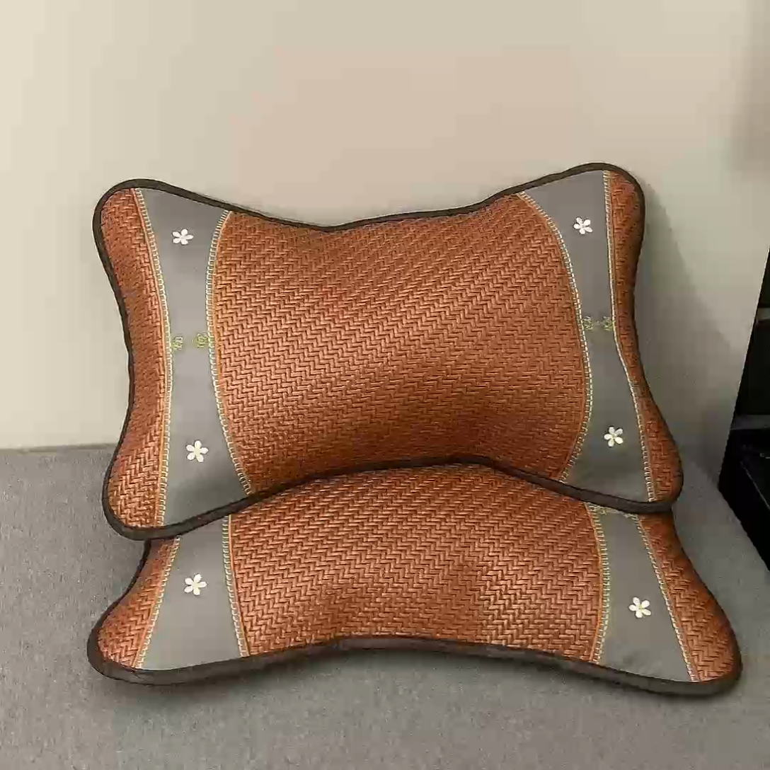 91家纺网 家纺一手货源 找家纺 纽乐家纺 2025新款夏凉凉感五叶草冰藤茶香茉莉花枕芯助眠枕头 五叶草冰藤茶香枕-棕色35*55cm/只