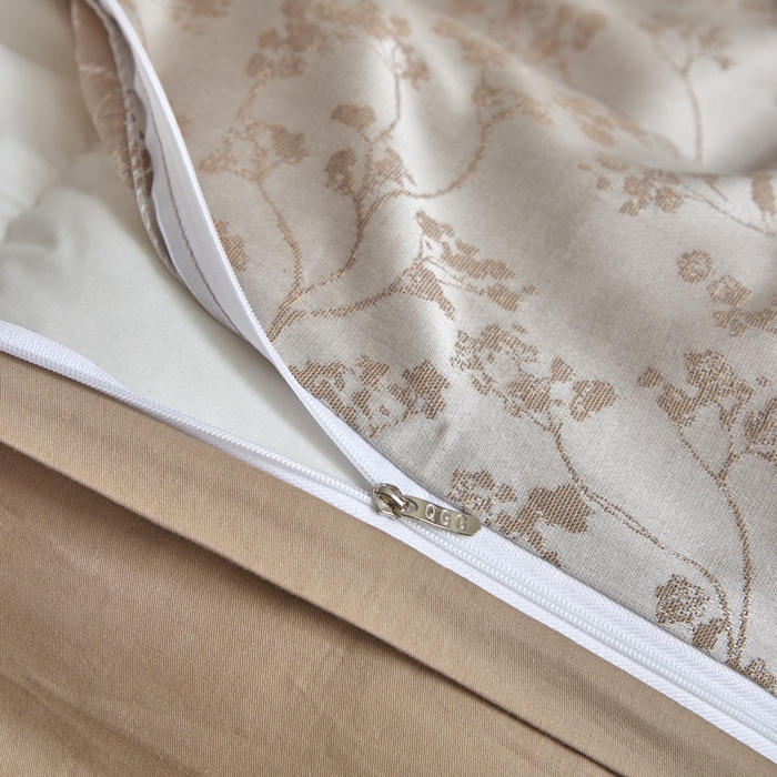 91家纺网 家纺一手货源 找家纺 琪格格纺织  2025新款色织天丝棉提花四件套 春絮-咖