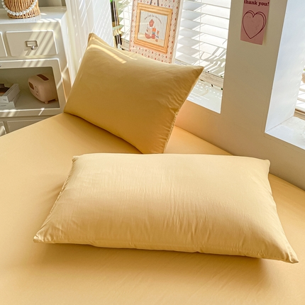 91家纺网 家纺一手货源 找家纺 （总）芷凡家纺 2025新款水洗棉印花纯色格子条纹单枕套