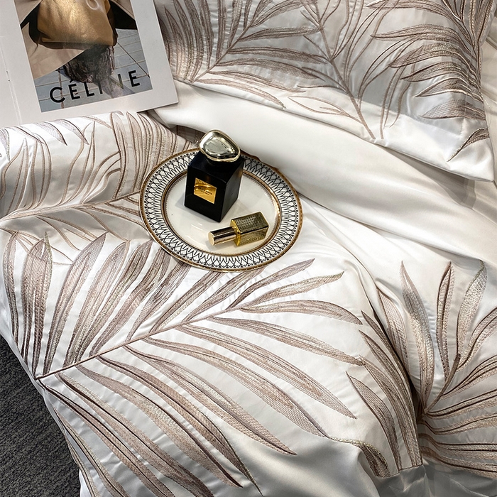 91家纺网 家纺一手货源 找家纺 （总）优悦 2025新款冰丝简奢绣花四件套