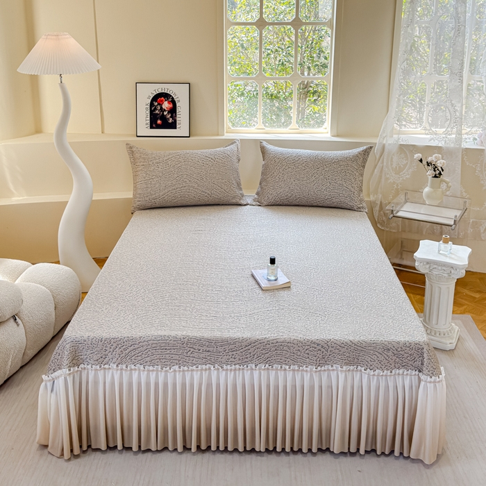 91家纺网 家纺一手货源 找家纺 棉生活家纺 2025新款高端款冰离子超软按摩凉席 豹纹-香槟-床笠款