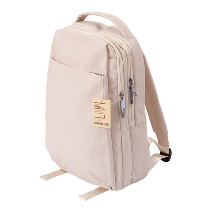 良品汇馆良品防水双肩包 新品极简-米白色38X30X10cm