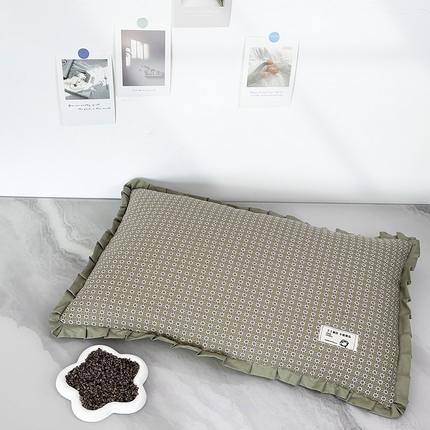91家纺网 家纺一手货源 找家纺 芯洲 2025年新款全棉双层纱荞麦克枕头枕芯 波点格-绿