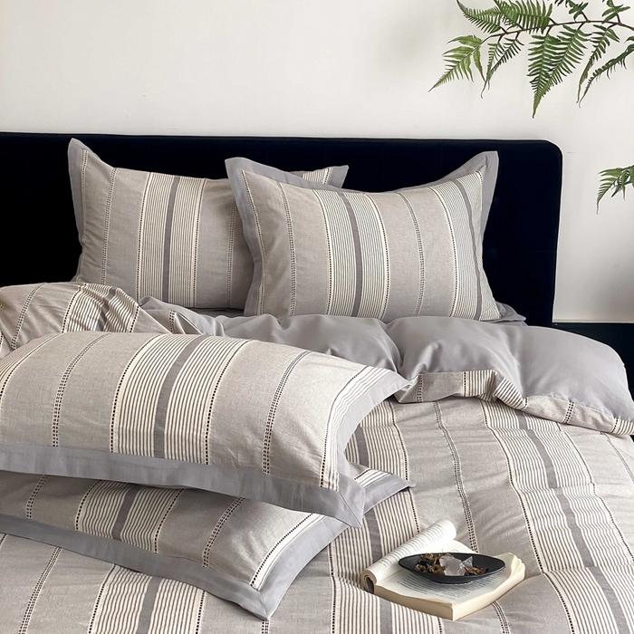 91家纺网 家纺一手货源 找家纺 （总）旷野2025新款全棉纯棉色织空气层提花泡泡纱四件套