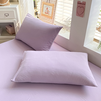 91家纺网 家纺一手货源 找家纺 （总）芷凡家纺 2025新款水洗棉印花纯色格子条纹单枕套