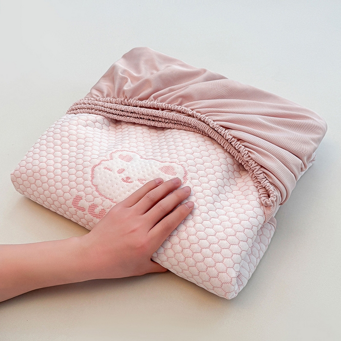 91家纺网 家纺一手货源 找家纺 喜居 2025新款A类凉豆豆提花床笠凉感豆豆床笠 luck小冰熊-粉