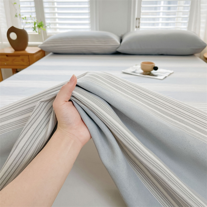 91家纺网 家纺一手货源 找家纺 美梦里 2025新款无印老粗布床单凉席席子 流年灰