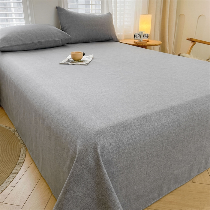 91家纺网 家纺一手货源 找家纺 美梦里 2025新款无印老粗布床单凉席席子 冰山灰