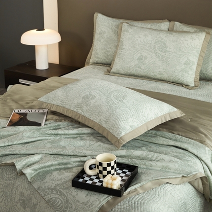 91家纺网 家纺一手货源 找家纺 （总）莎果 2025春夏莫代尔印花高温砂洗床盖三件套四件套