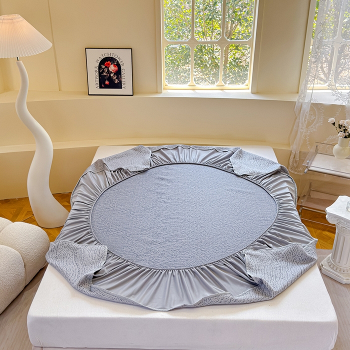 91家纺网 家纺一手货源 找家纺 棉生活家纺 2025新款高端款冰离子超软按摩凉席 豹纹-灰-床笠款