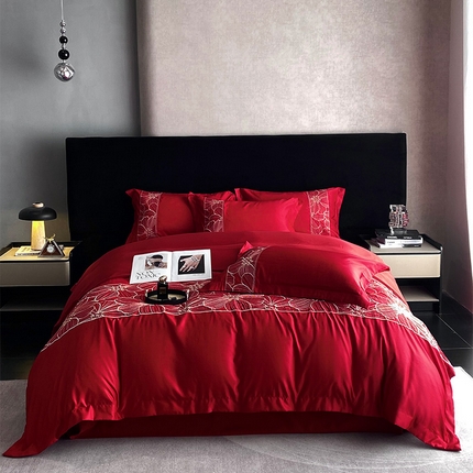 91家纺网 家纺一手货源 找家纺 （总）优悦 2025新款冰丝简奢绣花四件套