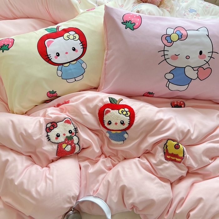 91家纺网 家纺一手货源 找家纺 一霖家纺 2025新款高克重云朵棉数码印花＋毛巾绣四件套