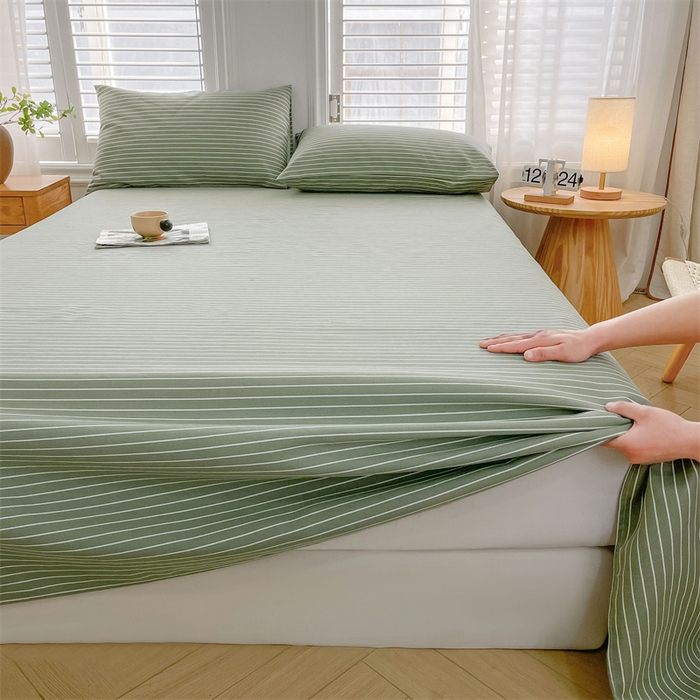 91家纺网 家纺一手货源 找家纺 美梦里 2025新款无印老粗布床单凉席席子 云熙绿