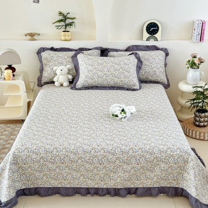 91家纺网 家纺一手货源 找家纺 （总）添越 2024新款纯棉砂洗床盖
