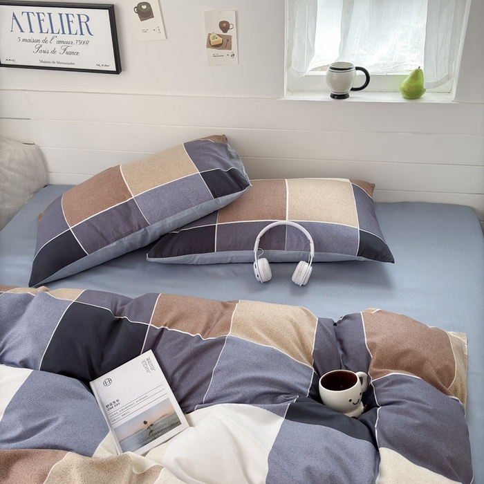 91家纺网 家纺一手货源 找家纺 可可家纺 2025新款印花卡通芦荟棉四件套亲肤床单被套三件套 绅士格调