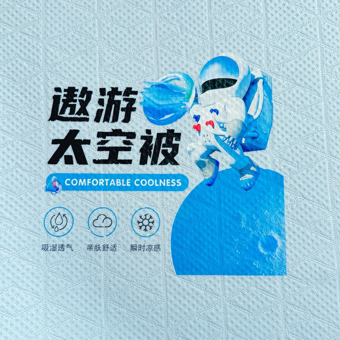 91家纺网 家纺一手货源 找家纺 阿牛席业 2025春夏新款双面云母夏被夏凉被空调被 太空-冰河蓝