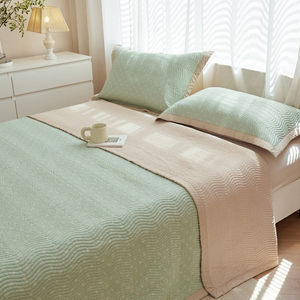 91家纺网 家纺一手货源 找家纺 （总）莎果 2025春夏莫代尔印花高温砂洗床盖三件套四件套