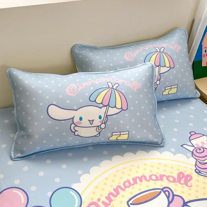 91家纺网 家纺一手货源 找家纺  博雅新款三丽欧A类大版数码印花1200D冰丝凉席-床笠款 欢乐玉桂狗