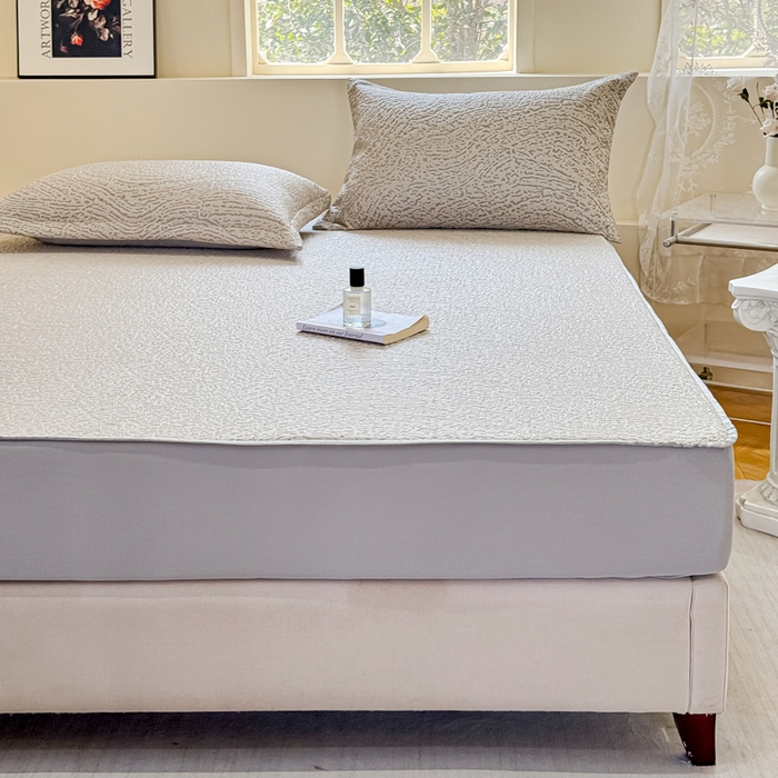 91家纺网 家纺一手货源 找家纺 棉生活家纺 2025新款高端款冰离子超软按摩凉席 豹纹-香槟-床裙款