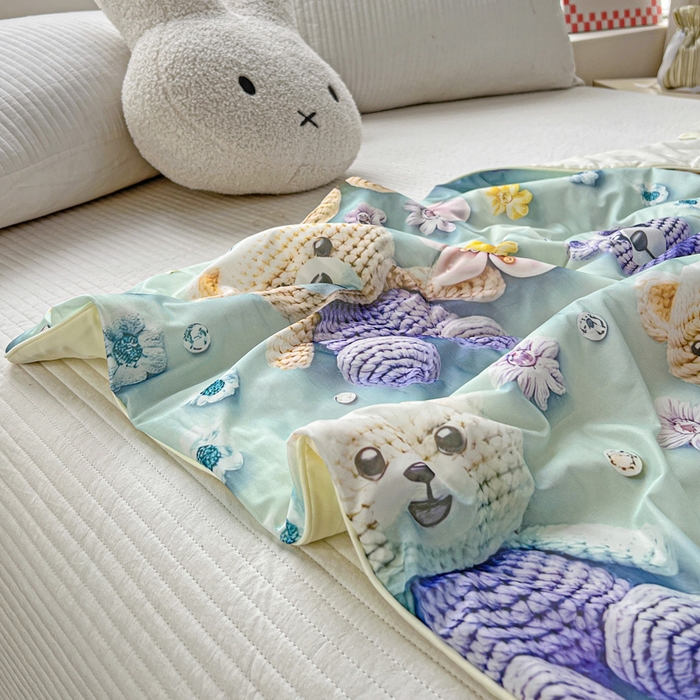 91家纺网 家纺一手货源 找家纺 （总）庭彤 2025新款5D夏被空调被A类云母仿锦氨凉感丝夏凉被子被芯【 量大可谈】