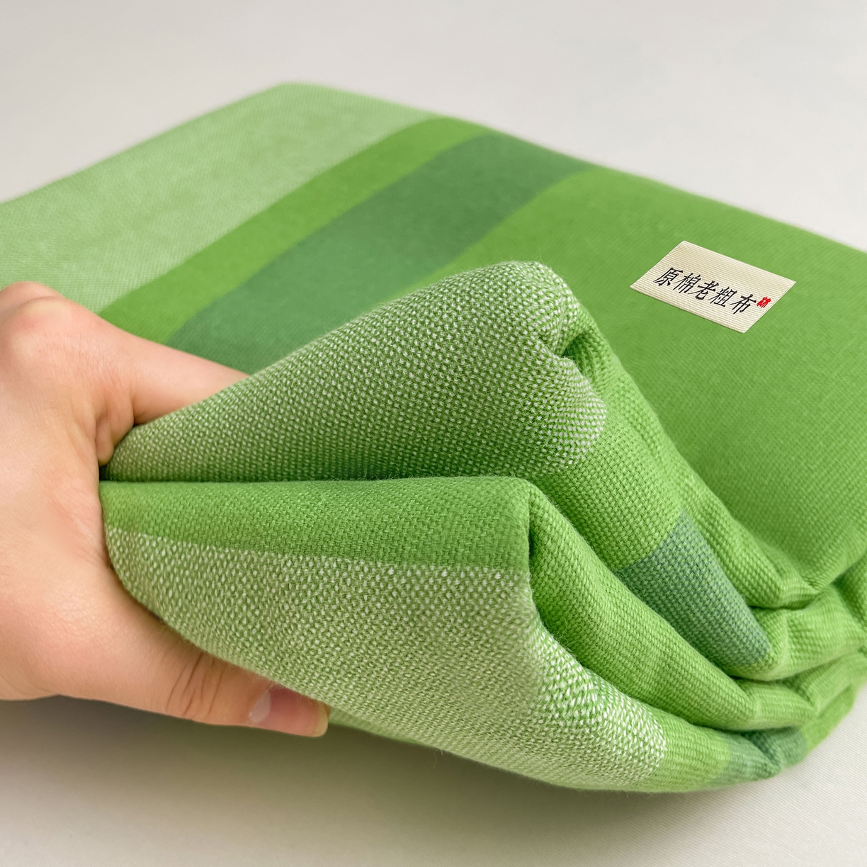 91家纺网 家纺一手货源 找家纺 美梦里 2025新款无印老粗布床单凉席席子 莉亚绿