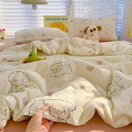 91家纺网 家纺一手货源 找家纺 （总）颜选 2025新款绵柔水洗棉夏被四件套