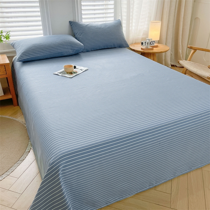 91家纺网 家纺一手货源 找家纺 美梦里 2025新款无印老粗布床单凉席席子 云熙蓝