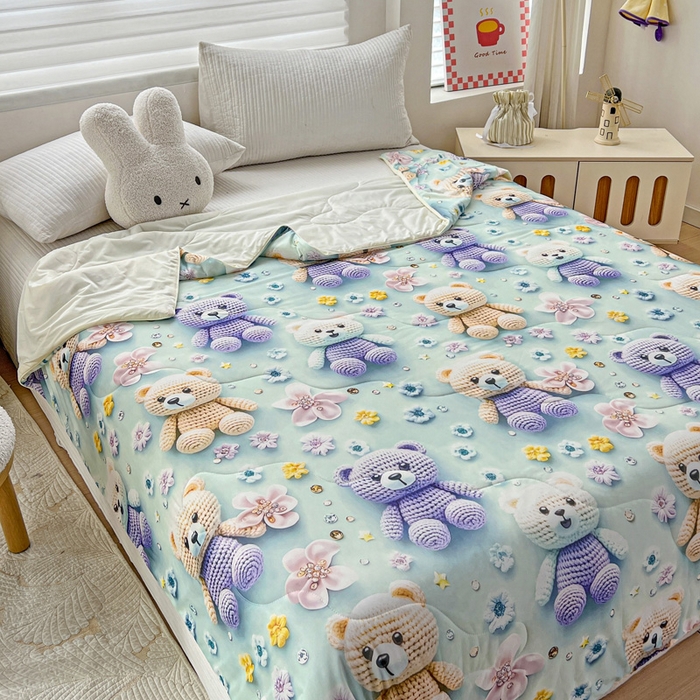 91家纺网 家纺一手货源 找家纺 （总）庭彤 2025新款5D夏被空调被A类云母仿锦氨凉感丝夏凉被子被芯【 量大可谈】