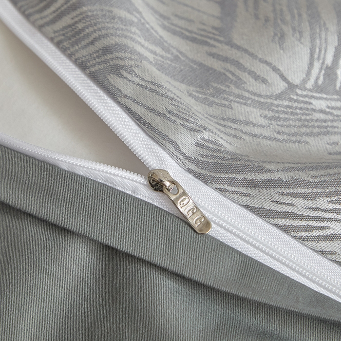 91家纺网 家纺一手货源 找家纺 琪格格纺织  2025新款色织天丝棉提花四件套 幻境-灰