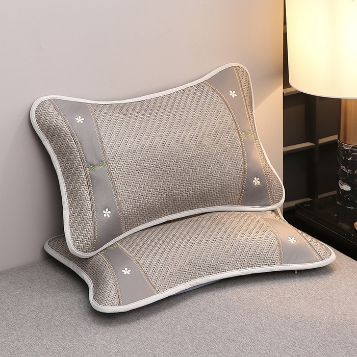 91家纺网 家纺一手货源 找家纺 （总）纽乐家纺 2025新款夏凉凉感五叶草冰藤茶香茉莉花枕芯助眠枕头