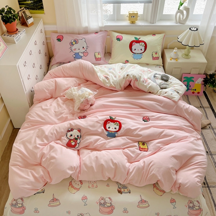 91家纺网 家纺一手货源 找家纺 一霖家纺 2025新款高克重云朵棉数码印花＋毛巾绣四件套