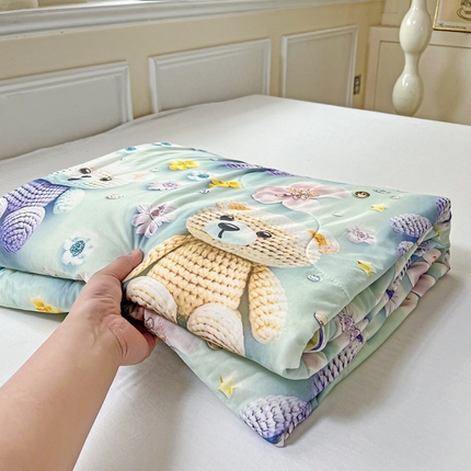 （总）庭彤 2025新款5D夏被空调被A类云母仿锦氨凉感丝夏凉被子被芯【 量大可谈】