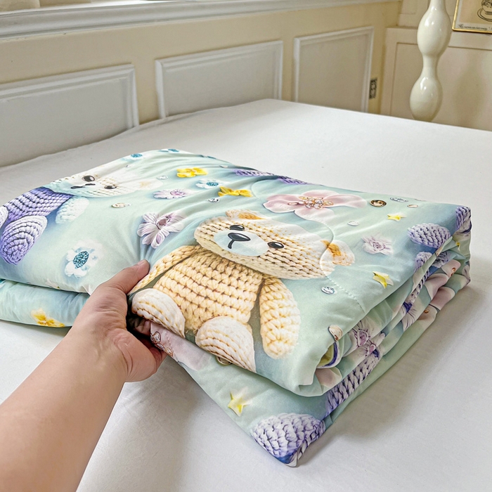 91家纺网 家纺一手货源 找家纺 （总）庭彤 2025新款5D夏被空调被A类云母仿锦氨凉感丝夏凉被子被芯【 量大可谈】