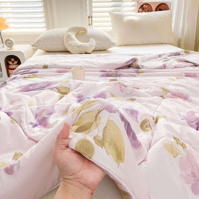 91家纺网 家纺一手货源 找家纺 好梦来家纺（原锦茂家纺） 2025新款印花凉感丝抗菌夏被 盛夏