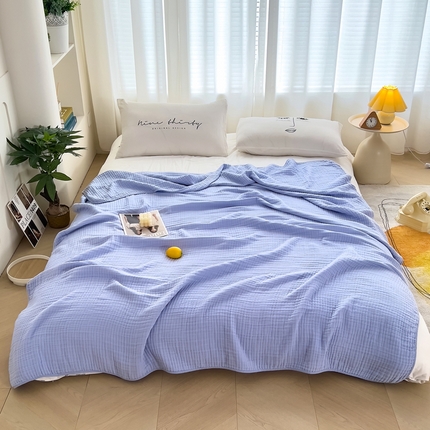 91家纺网 家纺一手货源 找家纺 悦然毛巾被 2025新款全棉六层泡泡纱夏被婴幼儿盖毯 泡泡被紫