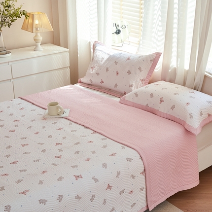 91家纺网 家纺一手货源 找家纺 （总）莎果 2025春夏莫代尔印花高温砂洗床盖三件套四件套