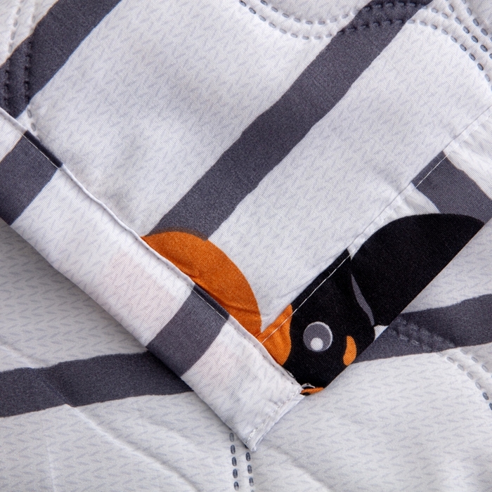 91家纺网 家纺一手货源 找家纺 乐居坊2025新款亲肤舒适印花芦荟棉夏凉被四件套 呆萌狗