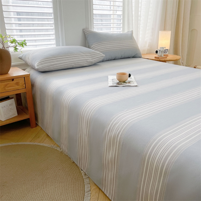 91家纺网 家纺一手货源 找家纺 美梦里 2025新款无印老粗布床单凉席席子 流年灰