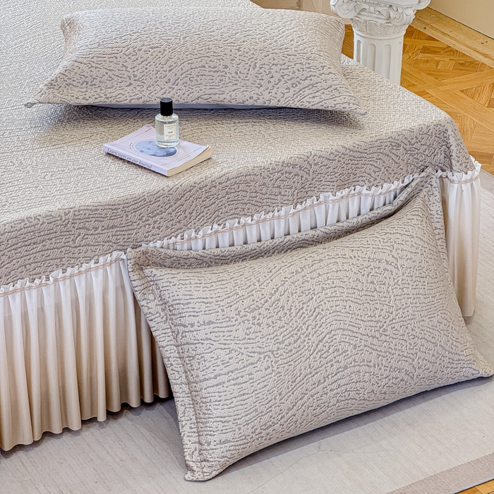 91家纺网 家纺一手货源 找家纺 棉生活家纺 2025新款高端款冰离子超软按摩凉席 豹纹-香槟-床笠款