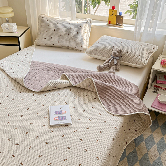 91家纺网 家纺一手货源 找家纺 菲梵家纺2024新款全棉印花夹棉床盖三件套提供买家秀樱资